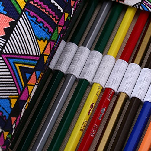 niceEshop(TM) Handgefertigt Leinwand Stifterolle für 36 Farbstift Bleistift - 6