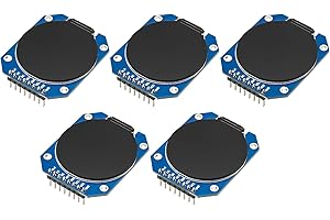 ARCELI 5Pz GC9A01 Display TFT rotondo da 1,28 pollici con risoluzione 240 x 240 e interfaccia SPI per Arduino, modulo di visualizzazione LCD da 3,3 V DC per dispositivi di visualizzazione