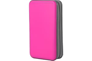 alavisxf xx Range CD, Support de DVD en Plastique Dur de 96 capacités Boîtier de Rangement pour Organisateur de Disque Portable pour Voiture (96 Capacité, Hot Pink)