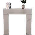 Kingwudo® Wooden Fireplace Console Tables Mantelpiece Fireplace Surround Edge Storage Unit 3 Drawers White/Grey (Grey)