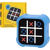 Gioco Tic Tac Toe Robot 3 In 1 – Console Portatile Con Modalità Silenziosa, LED, Per Bambini E Adulti, Blu - 4