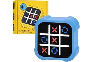 XINRONGDA Gioco del Tic Tac Toe, Console Portatile per Puzzle 3 In 1, Gioco per Feste In Famiglia per La Crescita Educativa e Della Memoria, Giochi da Viaggio Portatili (Blu)