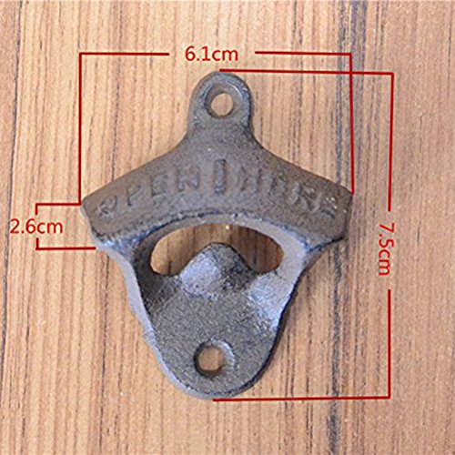 PIXNOR Klassisch Wand Befestigt Flaschenöffner Vintage-Stil (braun) - 4