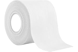 JJHXM 1Rouleaux Sport Tape（5cm x 10m）,ruban athlétique élastique en coton,tape kinesiologie,bande,strap sport,bande autocollante étanche,respirant,adaptée à tous types de sport(blanc)