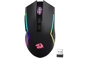 Redragon M693 - Ratón inalámbrico para Juegos (8000 dpi) con conexión de 3 Modos, BT e inalámbrico 2.4G, 7 Botones Macro, Capacidad de alimentación Duradera y retroiluminación RGB para