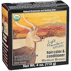 Light Mountain Natural Hair Color & Conditioner Medium Brown 4 oz (113 g) (Pack of 3)