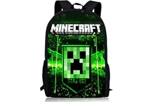 JXBBAAC Minnecrraft Rucksäcke, Minnecrraft Kinderrucksack 3D Gedruckte Schulrucksack Cartoon Rucksack Cartoon Tasche Kindergarten Schultasche Daypack Anime Rucksäcke für Kinder