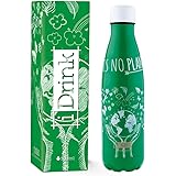 IDRINK® - Bottiglia termica rivoluzionaria, 2 pareti, bottiglia in acciaio inossidabile PREZZO FINE SERIE, 500 ML PLANET