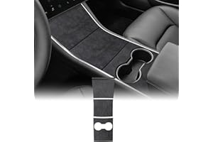 ‎FDAIUN FDAIUN Alcantarn Mittelkonsole Wrap Kit für Tesla Model 3 Modell Y 2017 2018 2019 2020 Center Console Protective Decoration Wrap Zubehör Schwarz
