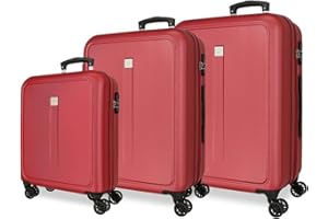 Roll Road Camboya Juego de Maletas Rojo 55/68/78 cms Rígida ABS Cierre de combinación Lateral 190L 10,84 kgs 4 Ruedas Dobles Equipaje Mano