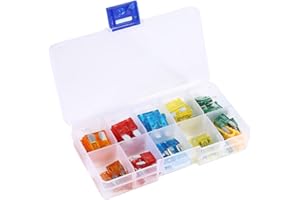 YOSOO HEALTH GEAR Kit de Fusibles de Cuchilla para Automóvil, 50 Piezas Mini Fusibles Estándar, 5A-30A con Pinza de Cocodrilo y Caja