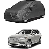 Oshotto/Recaro 100% Dust Proof, Water Resistant Grey Car Body Cover with Mirror Pocket Compatible with Volvo XC90/V90