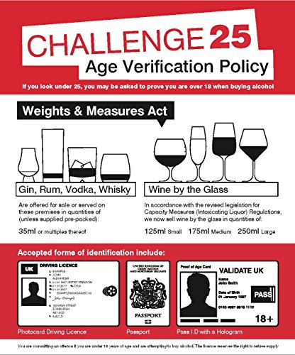 27111H Sign, Age Verification Weights & Measures Act 35 mL