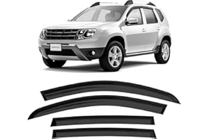 CLIM ART Tape-on Wind deflectors for/compatible with Dacia Duster 2010-2017 I - Rain deflector - Car accessories - Car wind deflectors - Sun, Rain&Noise Protection - Warranty -4 set D