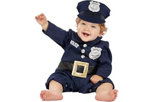 Funidelia | Disfraz de policía para bebé Guardia, Agente, FBI, Profesiones - Disfraz para bebé y divertidos accesorios para Fiestas, Carnaval y Halloween - Talla 12-24 meses - Negro