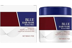 CGACCSD Maschera Colorante Capelli Blu, Maschera Capelli Blu Scuro, Maschera-capelli Blue, Trattamento Balsamo Profondo Idratante, Ripristina E Valorizza I Toni Blue Per Colorati, Rinfresca Colore E T-onos90G