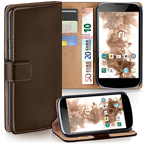 Bolso OneFlow para funda LG Google Nexus 4 Cubierta con tarjetero   Estuche Flip Case Funda m  vil plegable   Bolso m  vil funda protectora accesorios m  vil protecci  n paragolpes en Marrone