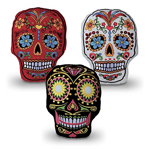 Deko Kissen Dekokissen Coloured Skull Totenkopf Totenkopfkissen sortiert 37 x 26 cm