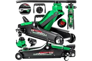 ROCKFORCE PROFESSIONAL TOOLS Gato hidraulico para Coche 2,5T - Gato Coche Altura de elevación Plana 85-350 mm con Almohadilla de Goma- Gato hidraulico Coche Profesional, Gato Taller