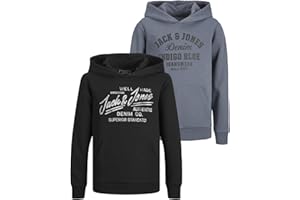 JACK & JONES Junior Kinder Hoodie Set - Größe 128 bis 176 - Kapuzen-Pullover für Kids - Pulli im Mehrfach-Pack mit verschiedenen Motiven und Farben