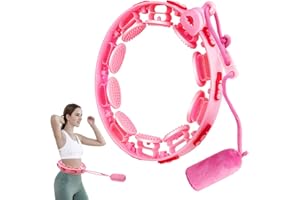 FCXJTU Weighted Hoola Fitness for Adults Weight Loss, Smart Exercise Infinity Hoop for Women, 16 Detachable Knots Adjustable Abdomen Massage