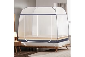 LTLJX Moustiquaire pour lit, Tente Portable de Voyage Pliable avec Double Porte avec Fond pour Voyage en Plein air, bébés, Enfants et Adultes, Pas Besoin de nnnstall, Gris, 200 x 215 x 160 cm