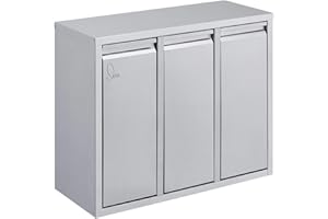 SVITA Acier inoxydable poubelle poubelle poubelle tri sélectif neuf, 24 Liter 3x8L