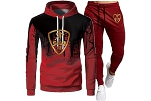 Tomwell Survêtement Homme Ensemble Sweat à Capuche à Manches Longues et Pantalon Jogging de Cordon de Serrage Ensemble de vêtements de Sport