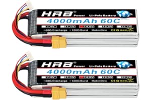 HRB POWER HRB 2PCS 4S Lipo Batteria 14.8V 4000mAh 60C XT60 Connettore A+ Grade Lipo Batteria per RC Truggy Drone Barca Camion Multirotori Hexacopter Octocopters Aereo