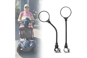 LITEMATIRA Electric Scooter Rearview Mirror 360° Rotating Wide Angle Rear View Mirror for Older Mobility Scooter Wheelchair Aid, Pack of 2