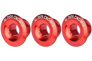 ALOMEJOR 3pcs 18mm Tapa De Manivela De Bicicleta Aleación De Aluminio Eje De Bicicleta Eje Tornillo Tuerca