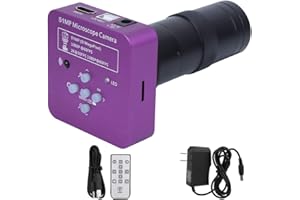 FDIT Full HD 51MP 2K 1080P HDMI USB Industrial Microscope Camera, 8X-130X Zoom C-Mount Lens 5100 CMOS Pixel Electronic Digital Video Camera w/Remote Control (American Standard Power Supply 100-240vAC)