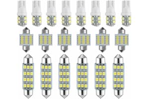 oAutoSjy 20 Stück Auto Innen Beleuchtung LED KFZ Set, Innenraumbeleuchtung LEDs T10/31/41MM DC12V mit EIN/AUS Schalter für Auto Wohnmobile LKW Van Universal Beleuchtung, Gelb