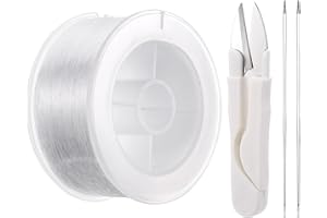 ‎ZOCIPRO Zocipro 500m x 0,3mm klarer Nylonfaden, Durchsichtiges Nylonschnur zum Basteln mit Schere und Perlennadel, Transparent Angelschnur für Armbänder, Hängende Dekorationen, Schmuckherstellung