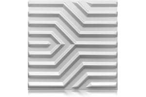 DECCART | Pannelli Decorativi Per Pareti 3D | Pannelli Murali | Pannello Decorativo Parete | Polistirolo PSE | 50x50 cm Zigzag, Bianco,8m2