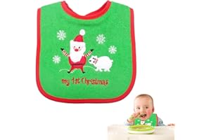 Mikiuly Bavaglino Natalizio,Bavetta Neonato,Bavaglino Neonato Natalizio, Bavaglino di Natale, primi regali per bambini di Natale, primo bavaglino di Natale per neonati Neonati e bambini piccoli