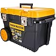 Large Tool Box On Wheels 24" Inch 62cm Professional Heavy Duty Toolbox Chest With Tote Tray 60 Litres Capacity 2 Wheels For Maintenance, Outdoors, Hobbies, Fishing, Garage And Home TOUGH MASTER