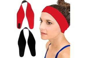 XBFOCNH Bandeau de Natation 2 pièces,Bandeau de Protection des Oreilles pour Adultes,bandeaux pour Hommes et Femmes, Bande de Cheveux élastique en néoprène,Bandeau d'oreille de Natation pour Adultes