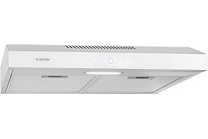 KLARSTEIN Contempo Neo - Cappa Aspirante Sottopensile, Scarico/Ricircolo, Larghezza: 60 cm, Capacità di Scarico max.: 175 m³/h, SenseControl: Pannello Touch Integrato, Acciaio Inox Spazzolato/Bianco