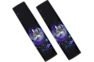 POLERO Car Seat Belt Cover Pad Universal Fit Auto, Truck, SUV, Airplane Galaxy Wolf Print Soft Car Seatbelt Strap Shoulder Pad for Adults Kids Neck Cushion Protector