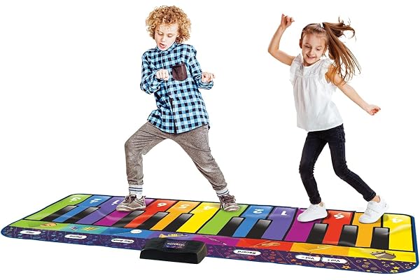 ZIPPY MAT Tapis de Piano pour Enfants, Tapis de Jeu géant avec Clavier Musical, Livre de chansons Inclus, Cadeau de Danse pour Les garçons, Les Filles et Les Tout-Petits (Arc-en-Ciel)