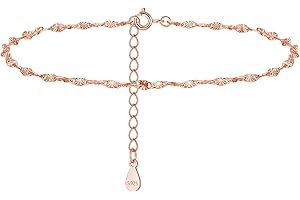 Loutade Silver Anklets for Women, 925 Sterling Silver Ankle Bracelet, Adjustable Beach Barefoot Foot Chain, Summer Holiday Silver Ankle Chain, Women's Shell Anklets Beach Jewellery for Girls Teen