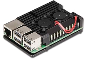 ZkeeShop Custodia in alluminio con dissipatore Doppia Ventola di Raffreddamento compatibile per Raspberry Pi 3 Model B，Pi 3 B+，Pi 2 Model B (non include Raspberry Pi Board) (With dual fan)