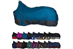 RL24 - Weidedecke High Neck Basicline 600D – Regendecke & Übergangsdecke – wasserdichte Outdoordecke mit Kreuzbegurtung – Pferdedecke in Petrol/Graphit – Größe 145cm (Polarfleecefutter)