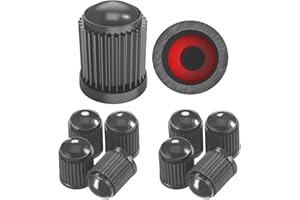 Pitlane Performance® Tapones de válvula – Pack de 10 | Tapas para válvulas de neumáticos compatibles con válvulas Schrader | para Coche, SUV, Moto, Bici, Caravana y más (Antracita)