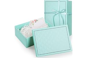 Magnética Cajas Regalo con Tapa 24,9 x 18,8 x 8,5 cm, Joogee Caja de Regalo de Reutilizable Creative Box con Cinta Tarjetas de Felicitación, para Embalaje de Regalos de Bodas y CumpleañOs（Verde）