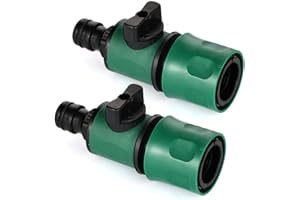 MILAIUN Conector de Manguera de Jardín, Divisor de Manguera de 2 Vías, Divisor de Manguera de Jardín Y con 2 Válvulas de Salida para Grifo de Jardín, Adaptador de Grifo (2)
