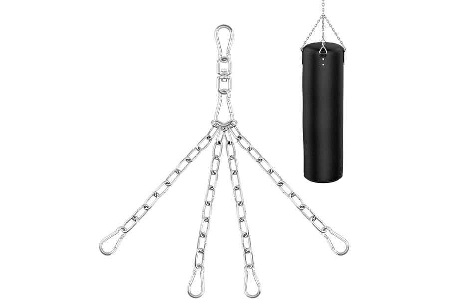 QWORK® 4 Strand Punch Bag Chain Heavy Duty Stainless Steel Hanging Chain for Home or Gym Use, 360 Degree Swivel, Maximum 70kg Capacity