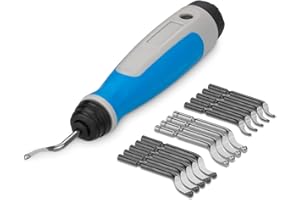 ASelected Deburring Tool with Upgraded Handle and 15 Pieces Blades Set for Holes Steel Aluminum Plastic Metal Hard Materials