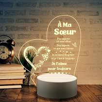 Bougeoir Cœur Pour Sœur - Cadeau Émotionnel Anniversaire, Fête Des Mères, Noël - Design Bois Avec Motif Personnalisé